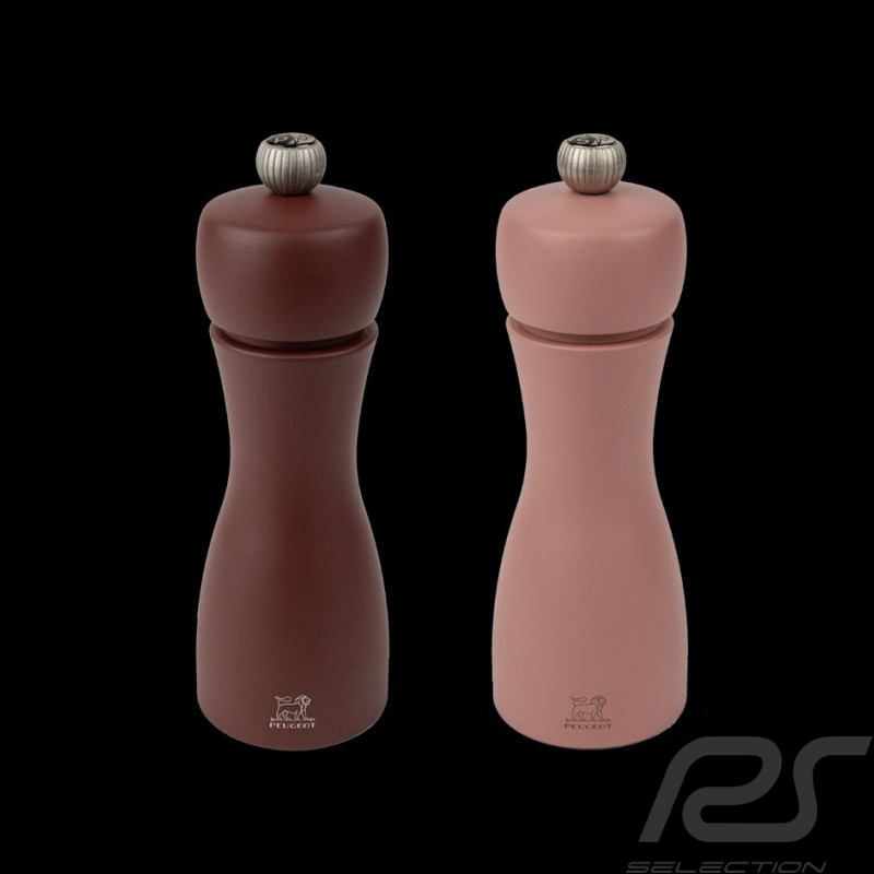 Duo of Peugeot Pepper and Salt mills Wood - Tahiti Terre Cocoa Brown / Hazelnut Brown