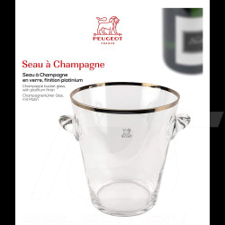 Champagnerkühler aus Glas Platinum Finish Peugeot 22 cm