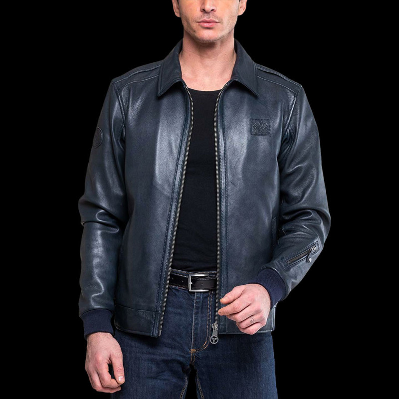 Jacky Ickx x 24h Le Mans Leather jacket Navy blue 26974-1000 - men