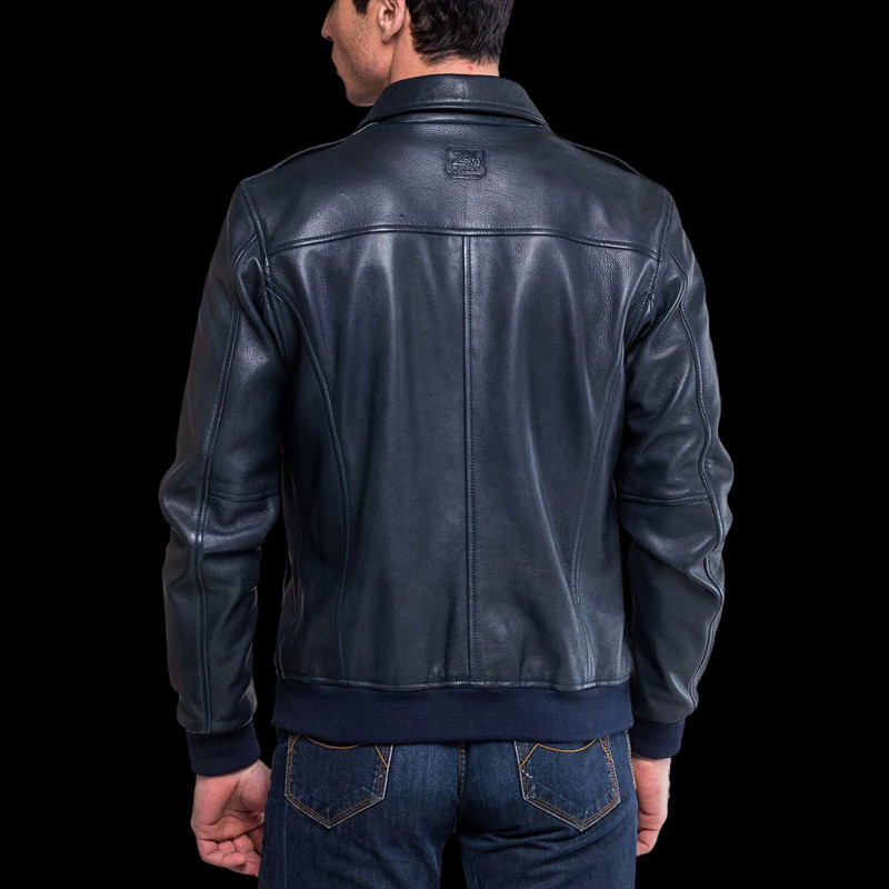 Leather jacket Jacky Ickx x 24h Le Mans Collection Navy blue 26974-1000 -  men