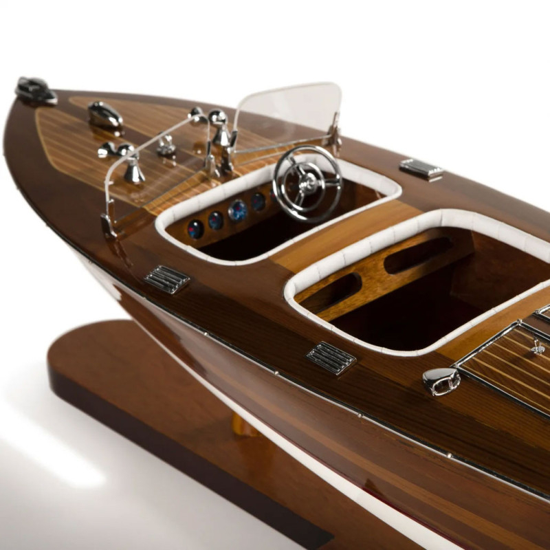 Triple Cockpit Boot Modell inspiriert von „Chris Craft“ 64 cm 1/12 Holz