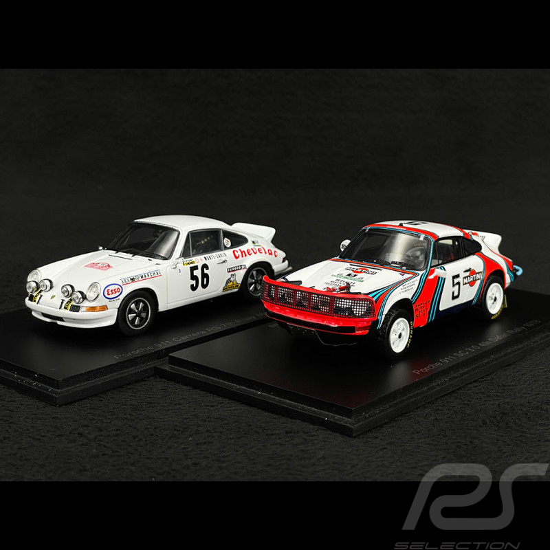 Duo Porsche 911 Carrera Classic Rally 1975 / 1978 1/43 Spark S4018-S6630