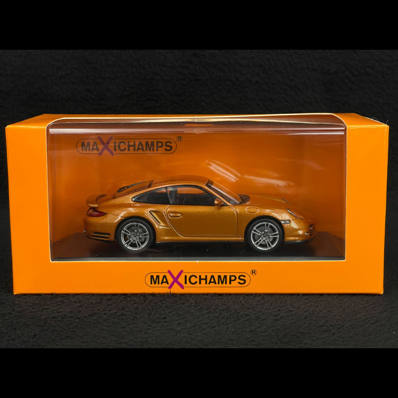 Porsche 911 Turbo MAXICHAMPS 1/43 - Dorée - Modèle 2009 - Miniature Neuve
