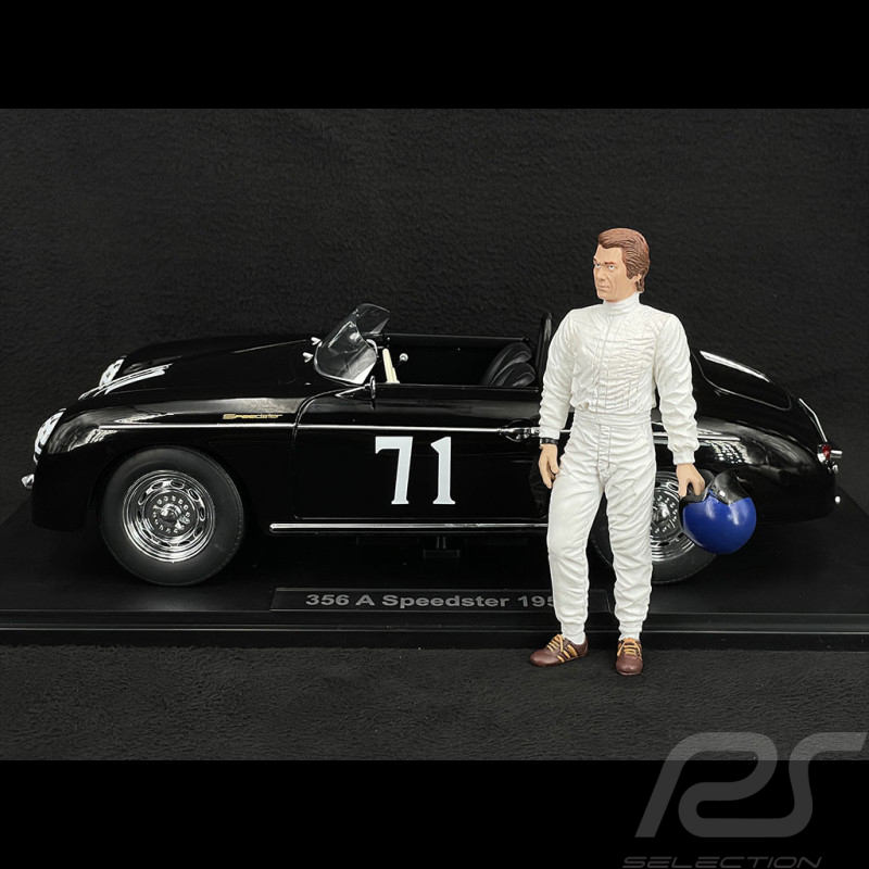 Duo Porsche 356 A Speedster n° 71 Steve McQueen + Figurine 1/12 KKDC120097 + KKFIG005