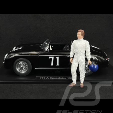 Duo Porsche 356 A Speedster n° 71 Steve McQueen + Figurine 1/12 KKDC120097 + KKFIG005