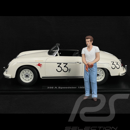 Duo Porsche 356 A Speedster n° 33 James Dean + Figurine 1/12 KKDC120096 + KKFIG004