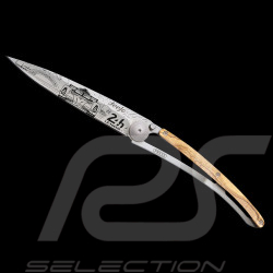 24h Le Mans Knife 100 years Day Edition Tattoo Titanium Olive wood Deejo DEE000724
