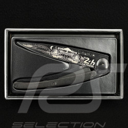 24h Le Mans Knife 100 years Night Edition Tattoo Titanium Ebony wood Deejo DEE000725