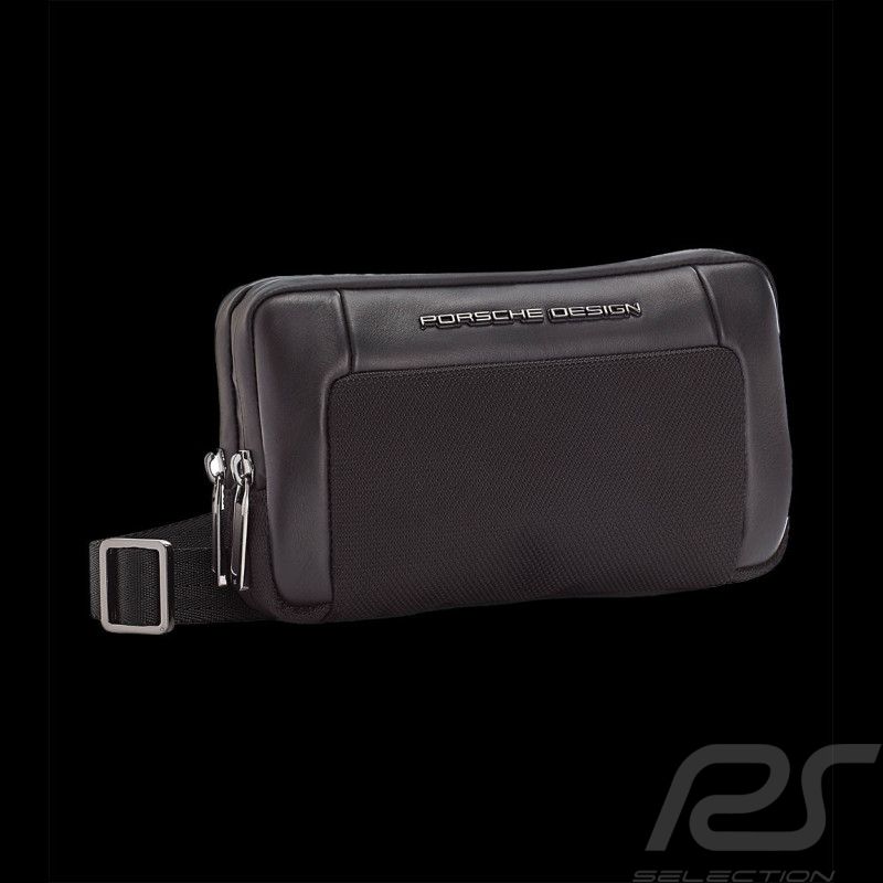 Porsche Design Umhängetasche Roadster Schwarz Leder / Nylon 4056487025988