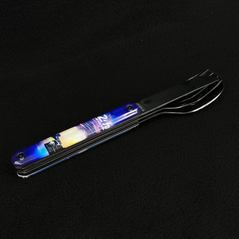 24h Le Mans Travel Cutlery set 1963 magnetic stainless steel Mirror Akinod  AKI000362