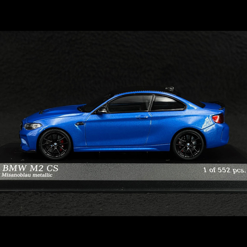 BMW M2 CS Type F87 2020 Blue / Black rims 1/43 Minichamps 410021026