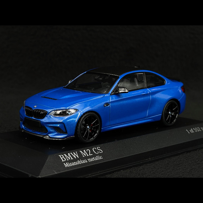 BMW M2 CS Type F87 2020 Blue / Black rims 1/43 Minichamps 410021026