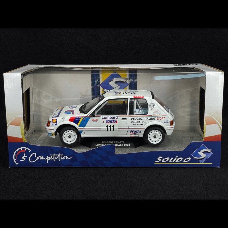 Modèle Réduit Peugeot 205 GTI Lombard RAC Rally 1988 échelle 1/18 Solido - Neuf
