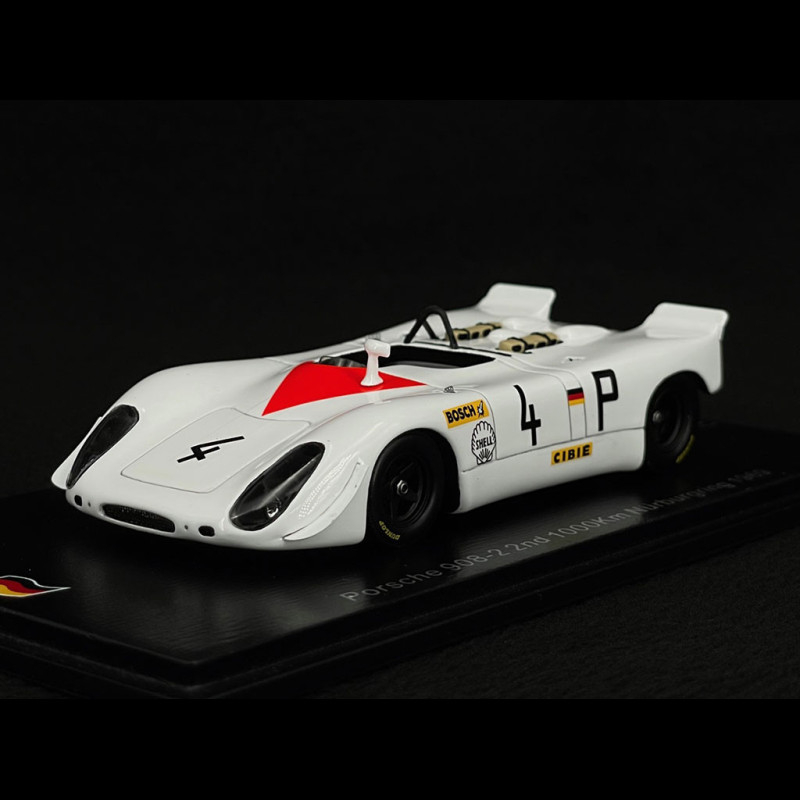 Porsche 908 /02 Nr 6 Platz 4. 1000km Nürburgring 1969 Richard Attwood 1 43 Spark Sg826