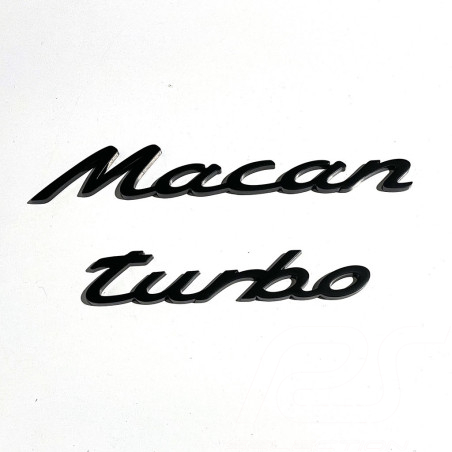 Aimant Porsche Macan Turbo Logo Set de 2 Métal Noir WAP0502080PMAC