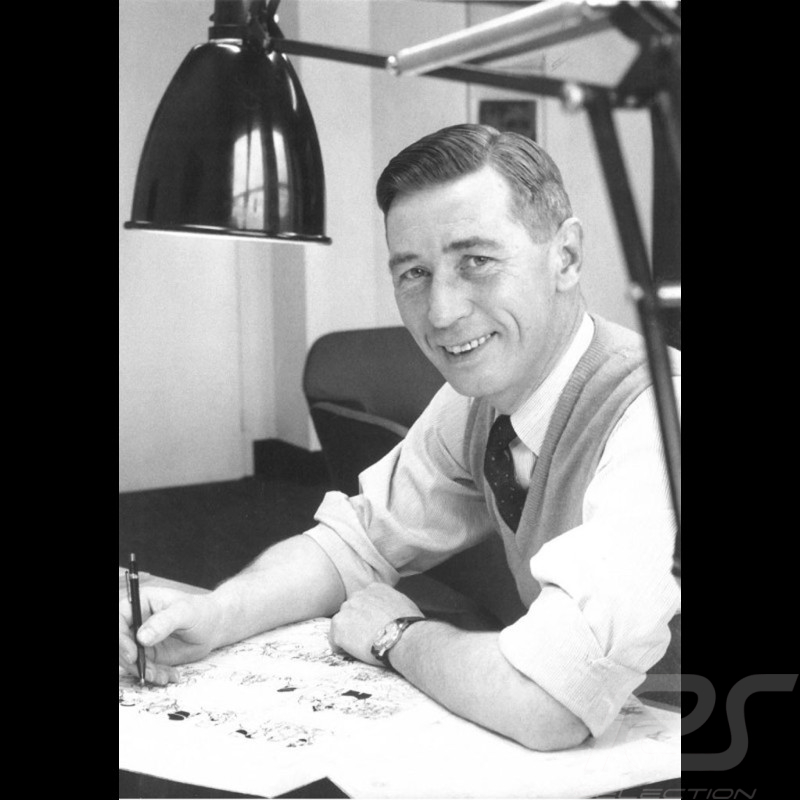 Hergé Postkarte ​Porträt in Studio - 1958  10 x 15 cm 80702