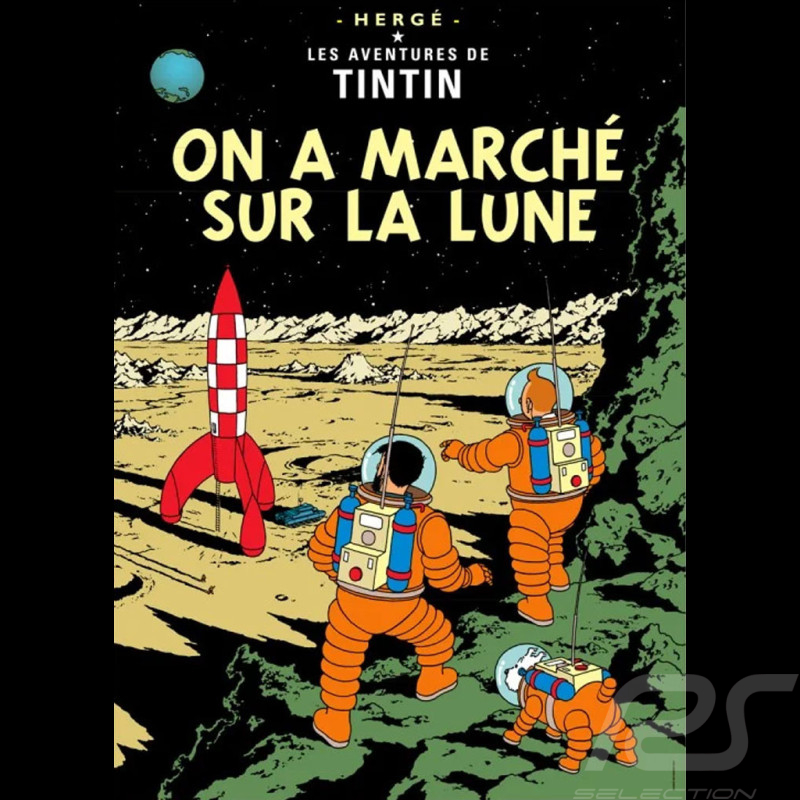 Poster Tintin - On a marché sur la Lune 50 x 70 cm 22160