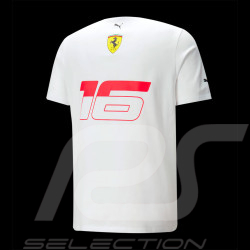 T-shirt Ferrari Charles Leclerc GP Monaco F1 Puma Blanc 701225153-001 - homme