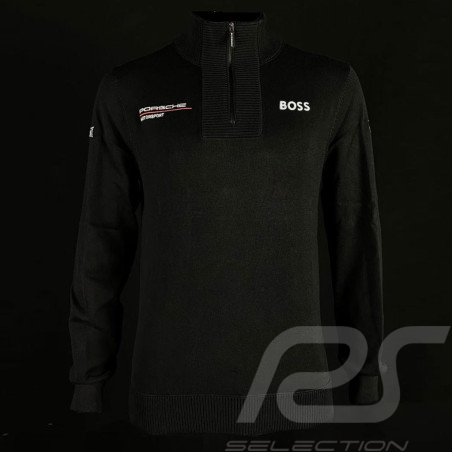 Porsche Pullover Motorsport BOSS Black Knitted quarter-zip sweater WAP121PMSR - men
