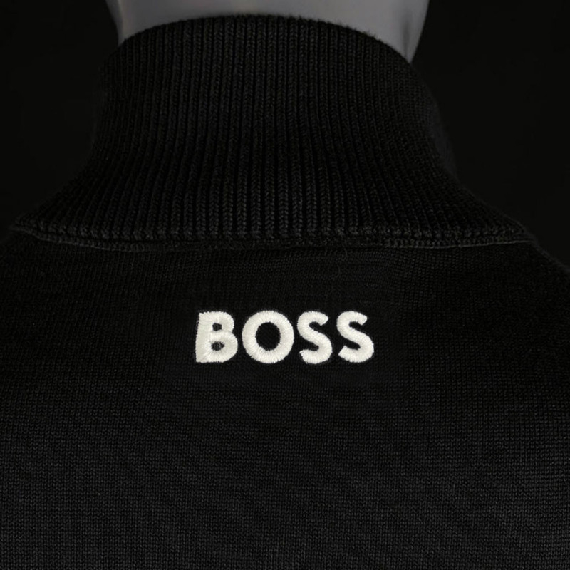 Porsche Pullover Motorsport BOSS Black Knitted quarter-zip sweater ...