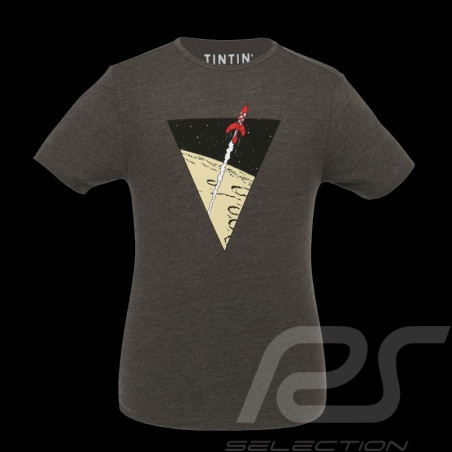 T-Shirt Tintin Rocket Destination Moon - Explorers on the Moon Dark Grey 00874094 - man
