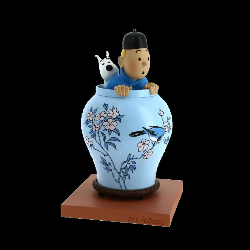 Statuette Moulinsart 46401 La Potiche Blue Lotus les Icones 2019 Tintin  22cm Resin Model Figure 