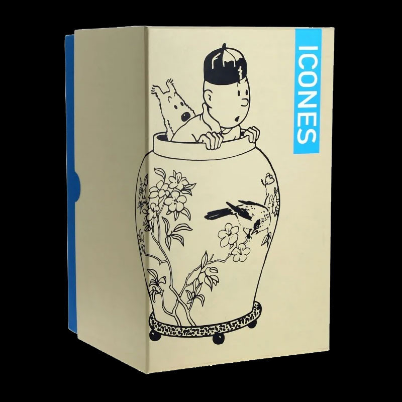 Tintin - Collection Officielle des Figurines Moulinsart - HS Tintin Lotus  Bleu (Monochrome Gris)
