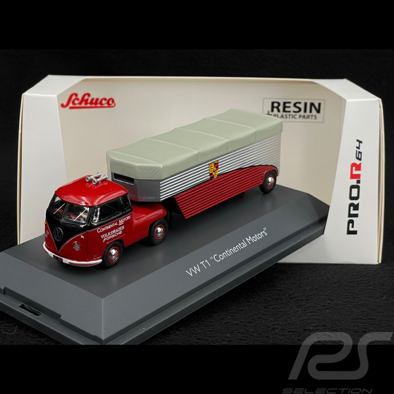 Porsche Renntransporter Volkswagen VW T1 Transporteur Rennwagen 1/64 Schuco 452001000