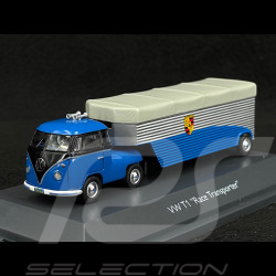 Porsche Camion Volkswagen VW T1 Transporteur Voitures de Course Bleu / Argent 1/64 Schuco 452001500