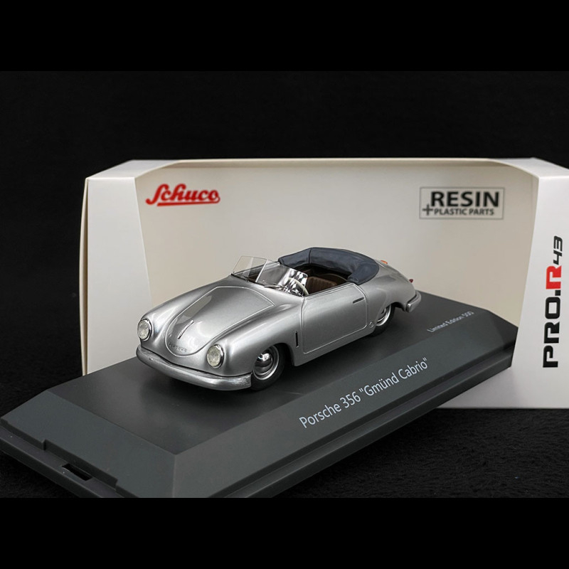 1:43 Porsche 356 Gmünd Cabriolet 1948 Métallique Argent Schuco PRO.R43