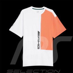 Mercedes T-shirt AMG Puma Graphic White / Orange 621191-03 - men