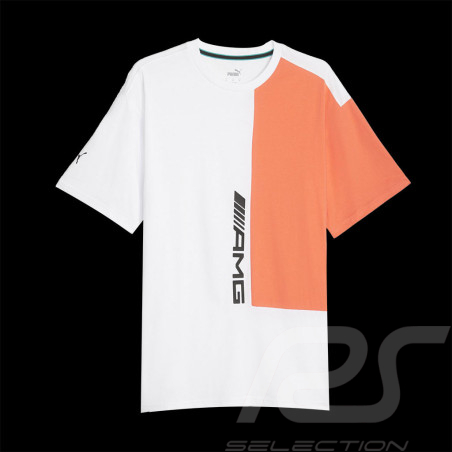 Mercedes T-shirt AMG Puma Graphic White / Orange 621191-03 - men