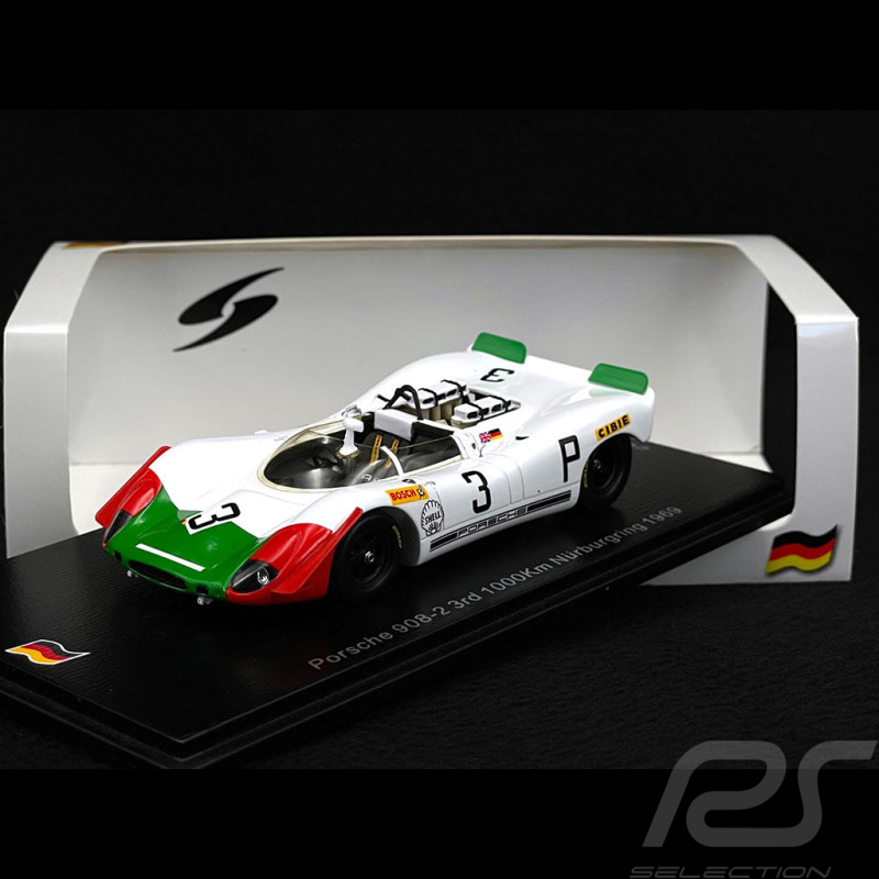Porsche 908-2 Nr 3 Platz 3. 1000km Nürburgring 1969 Vic Elford 1/43 Spark SG825