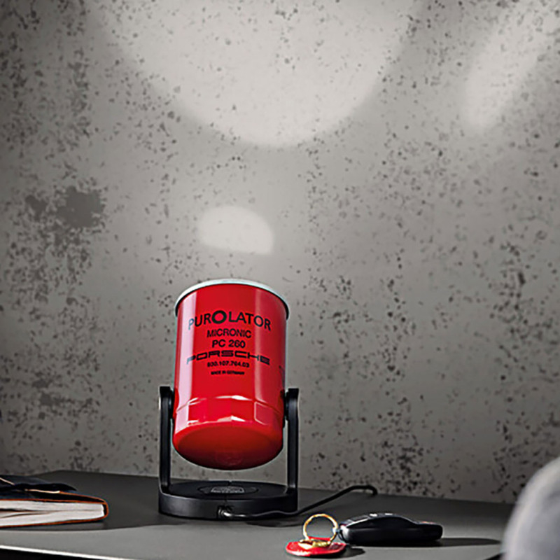 Porsche Lamp 911 Classic Oil Filter Spotlight Red / Black