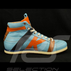 Kamo-Gutsu Shoes The Original Tifo 142 Leather Gulf blue / Orange - Cielo Arancio - Men