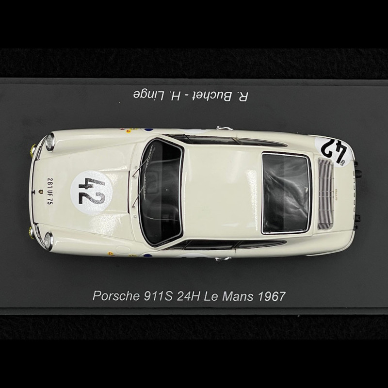 Tecnomodel Porsche 901 911 S Team P.boutin N 67 24h Le Mans 1967 P Boutin P Sanson 1 43 White
