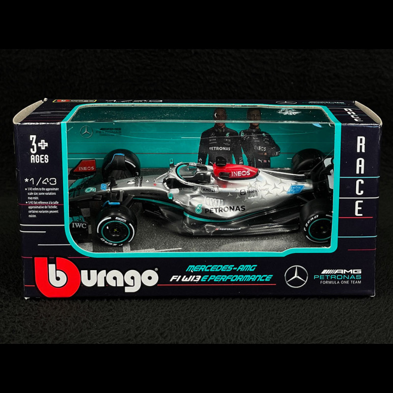 MODELLINO IN SCALA COMPATIBILE CON MERCEDES F1 W13E N.63 2022 GEORGE  RUSSELL 1:43 BURAGO BU38065R Auto Formula 1,Scala 1:43