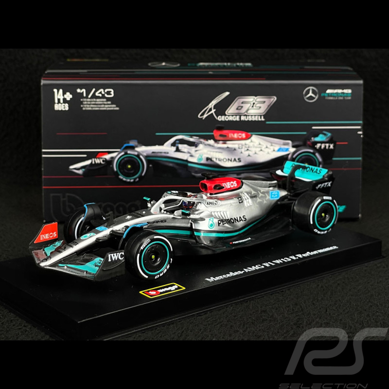 George Russell Mercedes-AMG W13 n° 63 2022 F1 Grand Prix Championship 1/43 Bburago 38066R