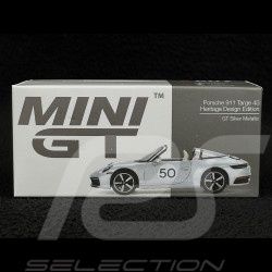 Porsche 911 Targa Heritage 4S Type 992 2020 Argent GT 1/64 Mini GT MGT00507-L