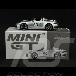 Porsche 911 Targa Heritage 4S Type 992 2020 Argent GT 1/64 Mini GT MGT00507-L