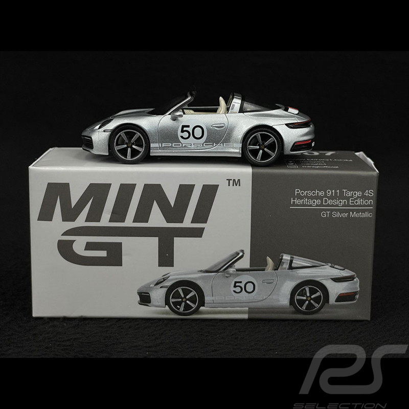 Porsche 911 Targa Heritage 4S Type 992 2020 Argent GT 1/64 Mini GT MGT00507-L