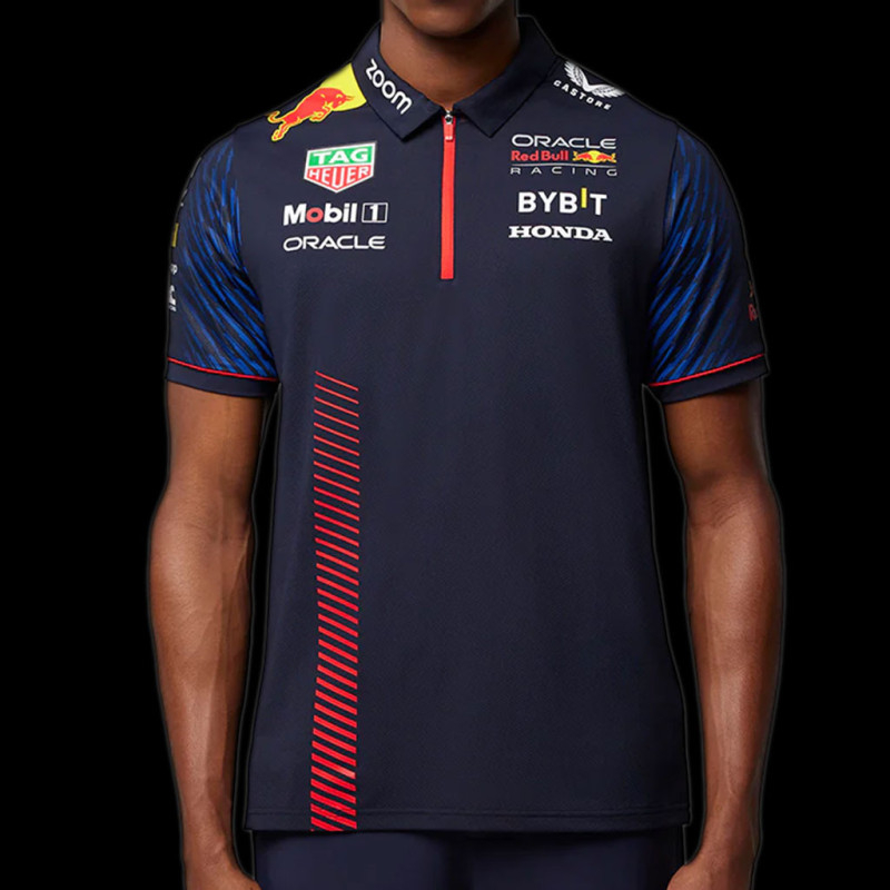 Red Bull Polo Shirt Night Sky Verstappen Pérez Dark Blue Tm2645 - Men