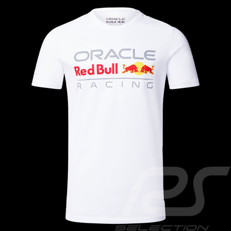 T-shirt Red Bull Verstappen Pérez White Logo Core Blanc TU3307 - Mixte