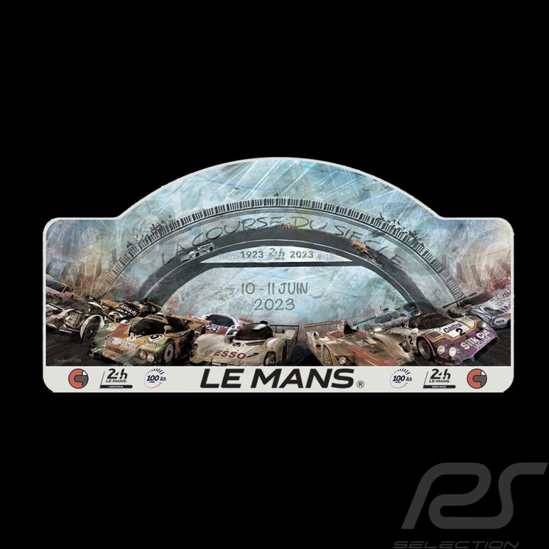 24h Le Mans Centenaire Rallye Plate 44 x 22 cm original work by Caroline Llong