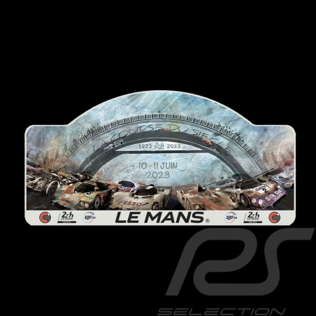 Plaque de Rallye 24h Le Mans Centenaire 44 x 22 cm oeuvre originale de Caroline Llong