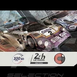 Rallyeplakette 24h Le Mans Centenaire 44 x 22 cm Originalwerk von Caroline Llong