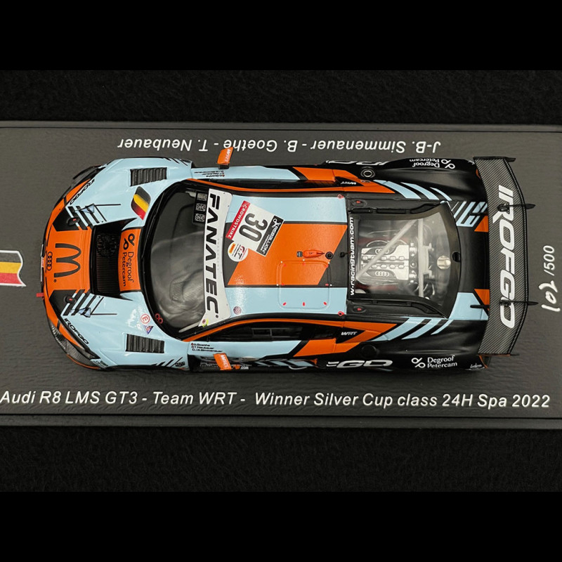 Audi R8 LMS GT3 n° 30 Winner 24h Spa 2022 Simmenauer 1/43 Spark SB507