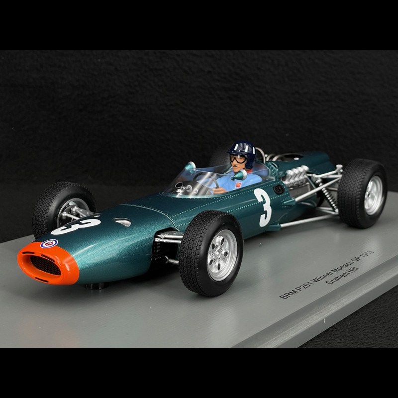 BRM P57 Graham Hill N°6 – Miniature Spark 1/18 – Monaco 1963 – Boîte Vitrine