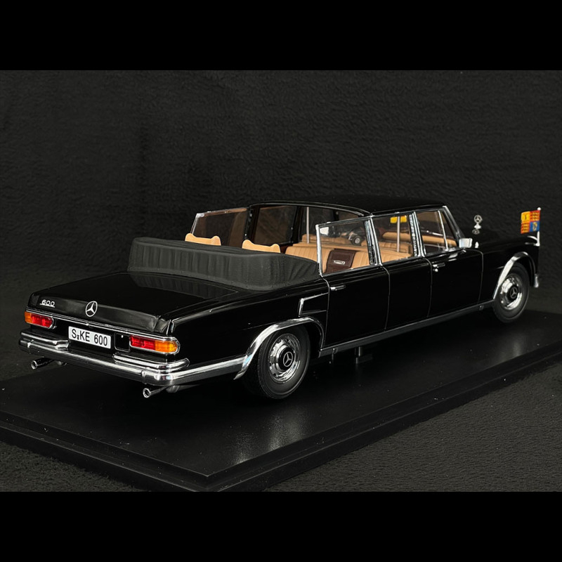 Mercedes 600 W100 Landaulet 1965 Noir – Miniature 1/18 Par KK-Scale, Modèle Découvrable De Collection