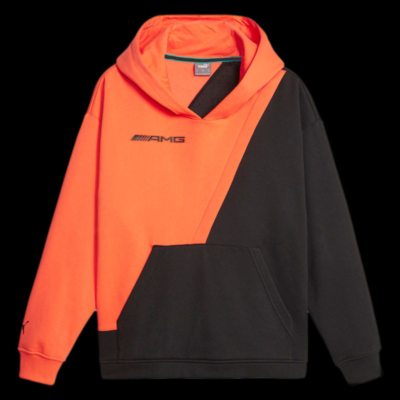 Mercedes Sweatshirt with hood AMG Statement Puma Orange Black 621188 01 men